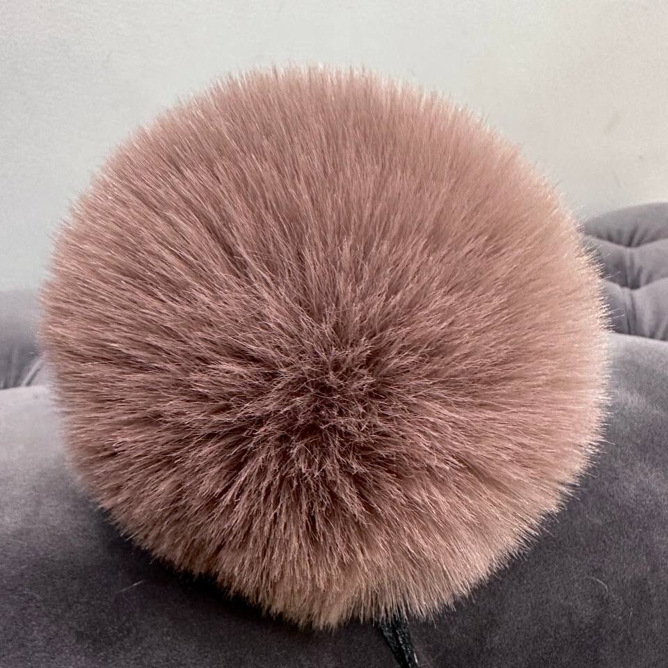 Помпон из искусственного меха Кролик (Коричнеевый, 10 см)