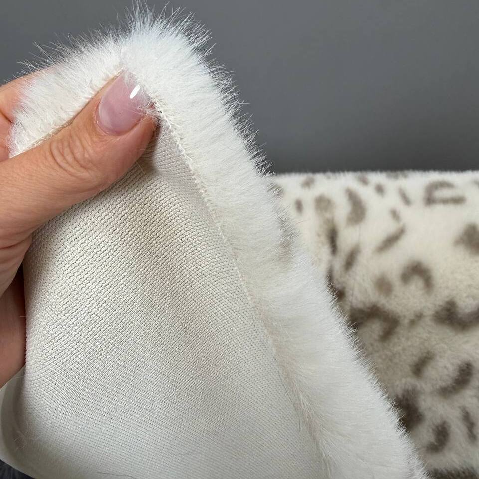 Мех искусственный Tissavel Леопард (пог.м) (Белый)
