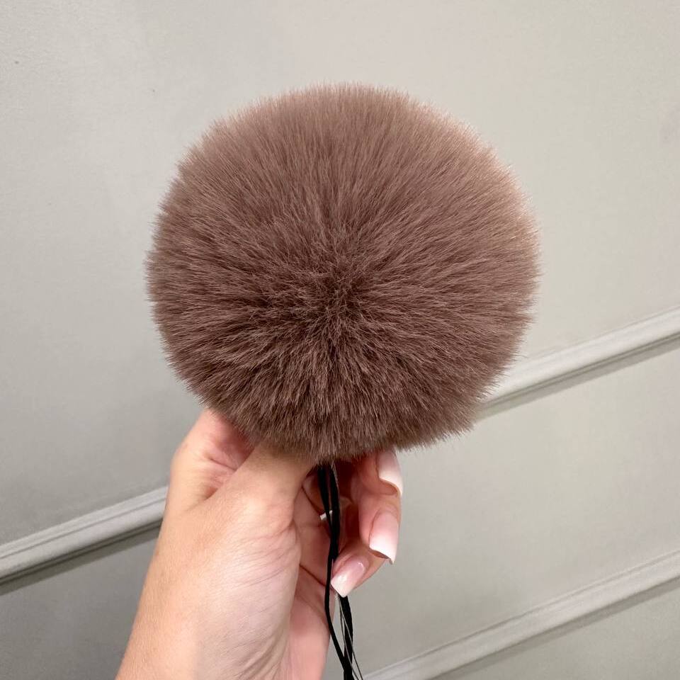 Помпон из искусственного меха Кролик (Коричнеевый, 10 см)