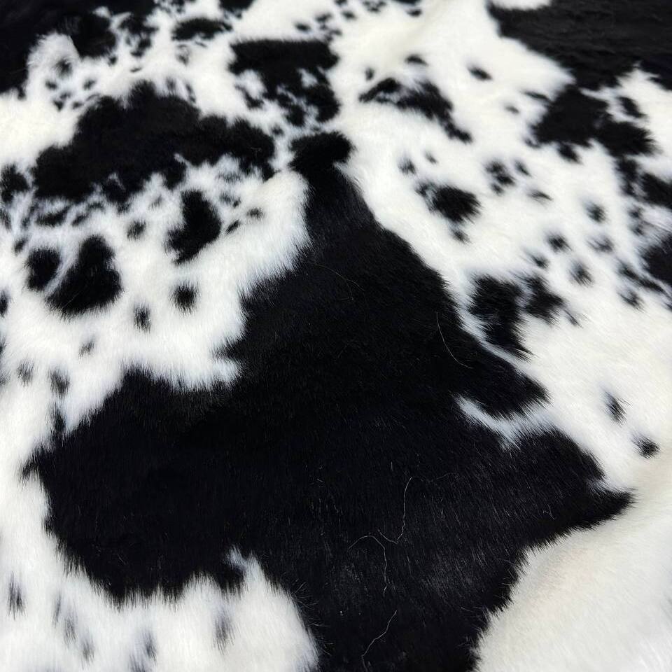 Мех искусственный Корова  черно-белый  (пог.м) (Черно-белый)