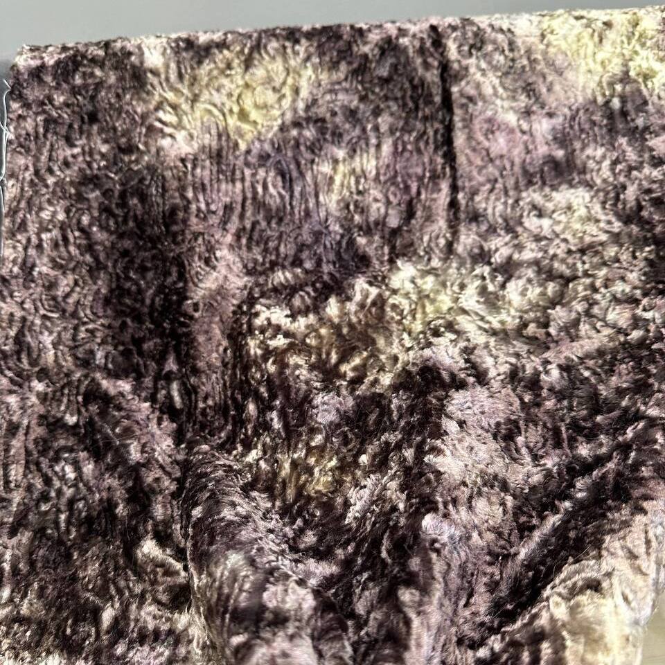 Мех искусственный Каракульча, желто-коричневый (отрез) (Желто-коричневый, 50х110)