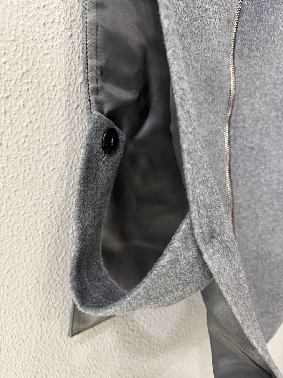 Пальто короткое с манишкой (Серый, 46)