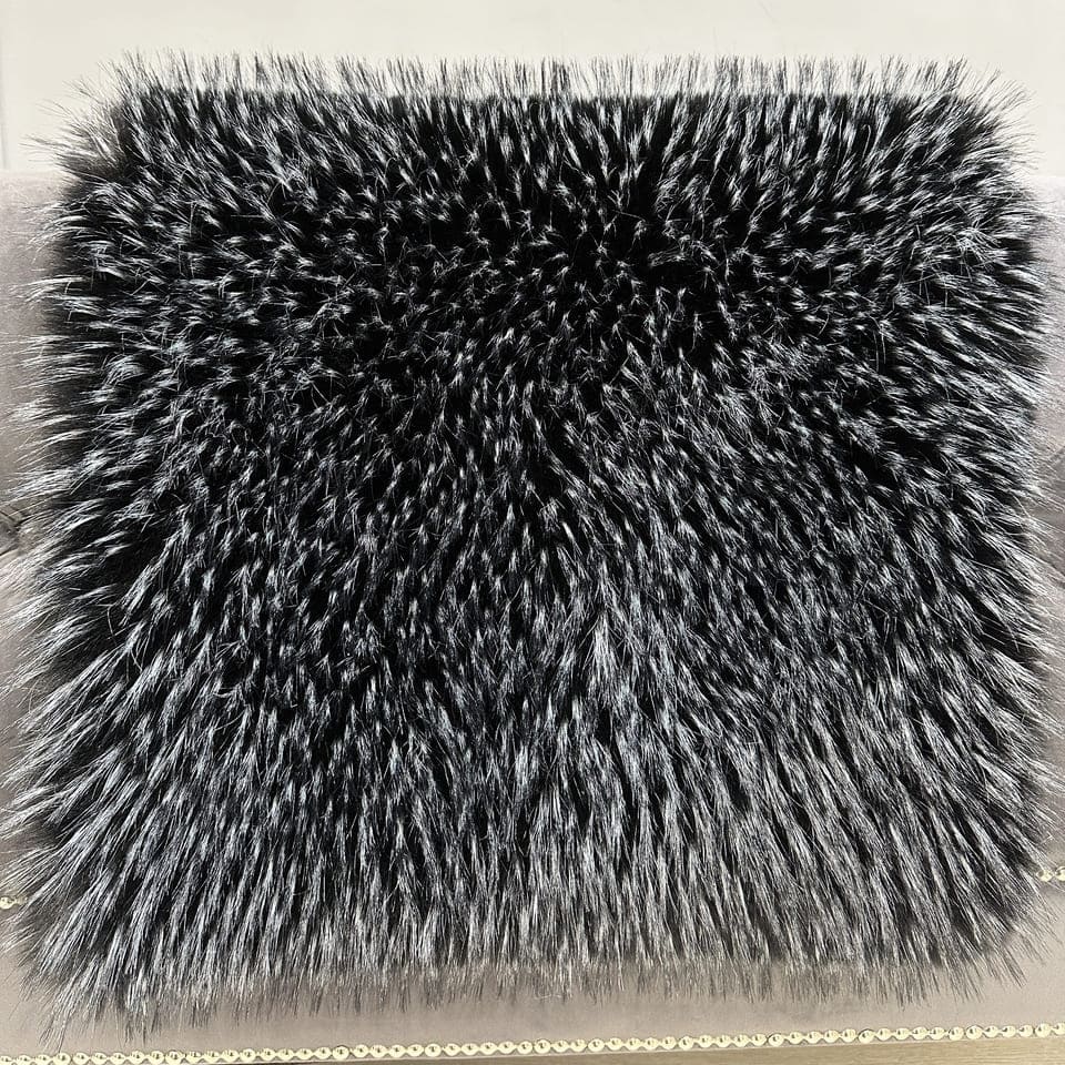 Мех искусственный Енот Royal, отрез (Чернобурка, 100х180)