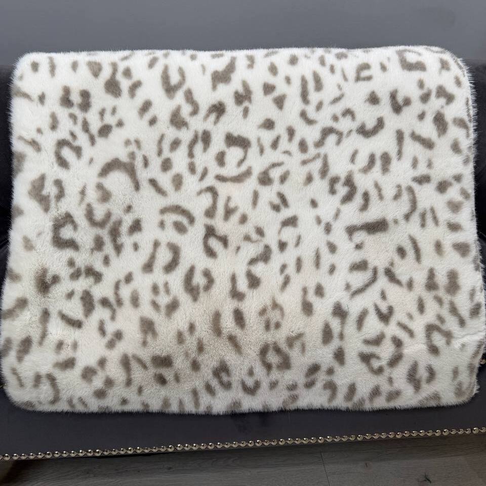 Мех искусственный Tissavel Леопард (пог.м) (Белый)