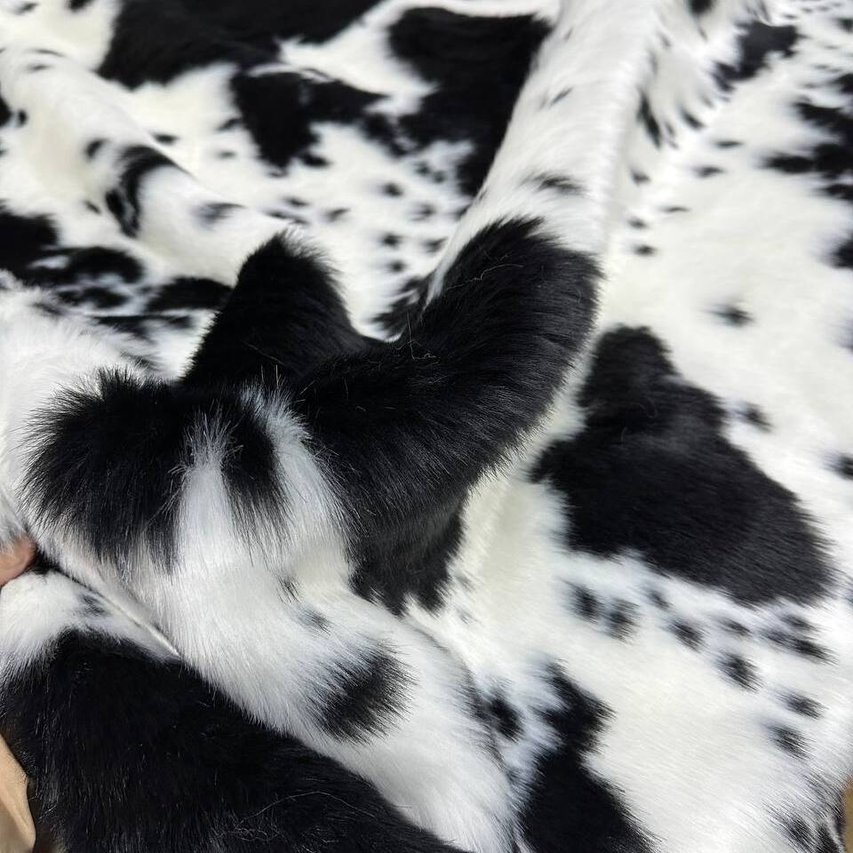 Мех искусственный Корова  черно-белый  (пог.м) (Черно-белый)
