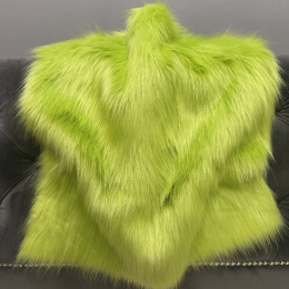 Мех искусственный Песец 4 см,отрез (Салатовый, 50х40)