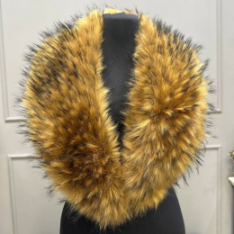 Воротник из искусственного меха Енот с подкладом (Натуральный, 110 см.)