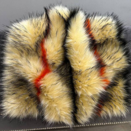 Мех искусственный Енот (пог.м) (Бежевый в полоску)
