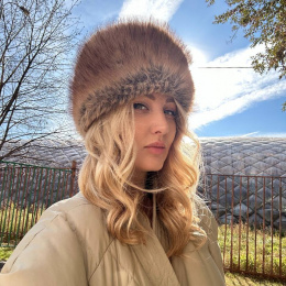Шапка "Кубанка" из искусственного меха под сибирскую норку (Куница)