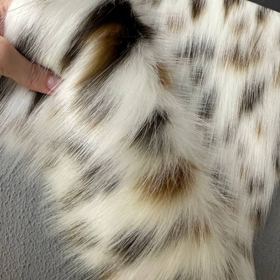 Мех искусственный Tissavel Рысь, отрез (Рысь, 50х147)