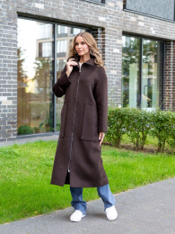 Пальто на молнии (Под заказ) (Шоколад, 46р.)