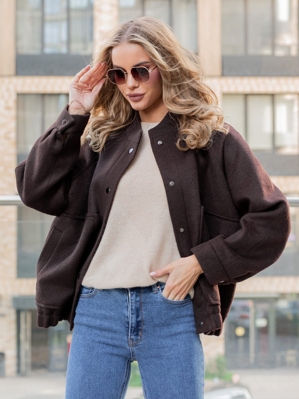 Полупальто бомбер (Шоколад, 42р.)