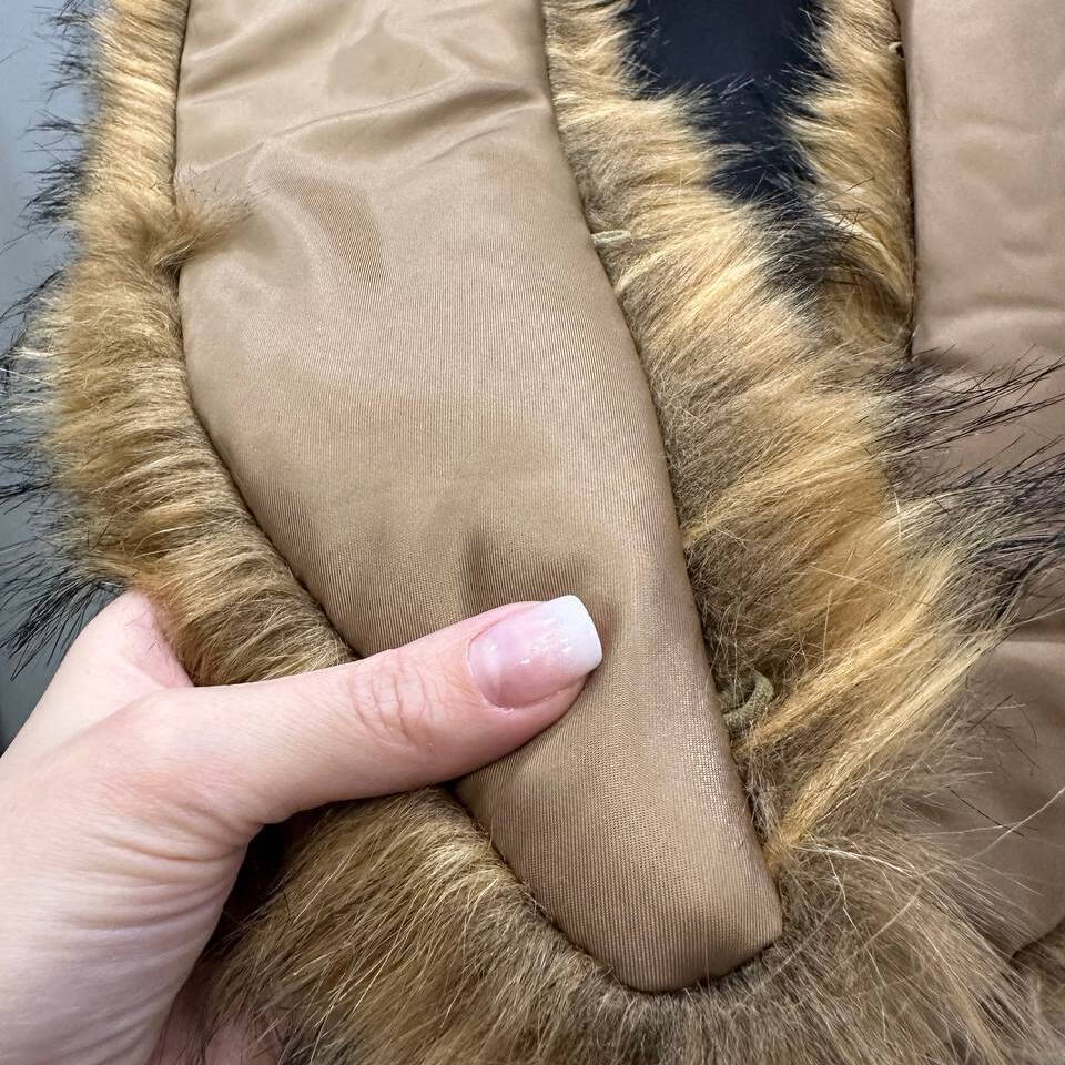 Воротник из искусственного меха Енот с подкладом (Натуральный, 110 см.)