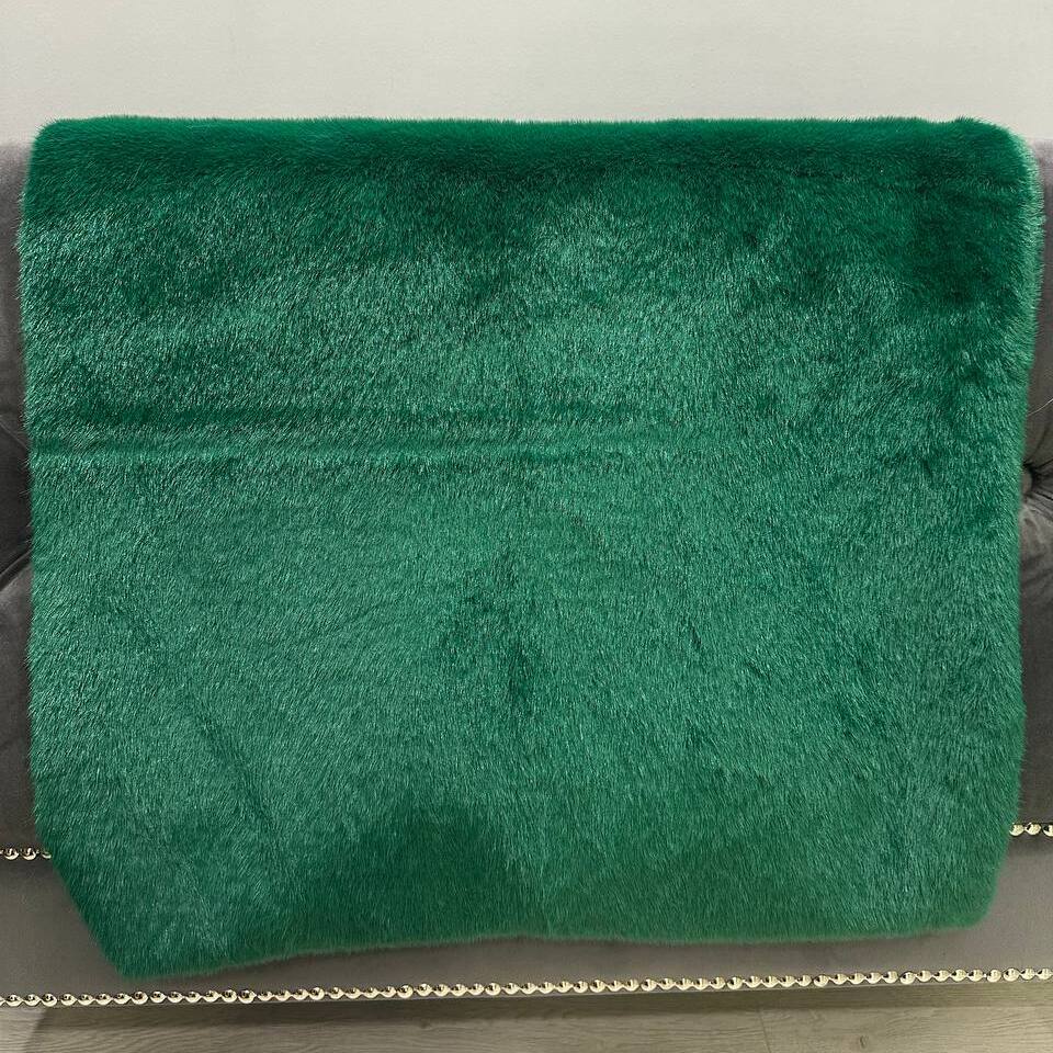 Мех искусственный Норка, отрез (Зеленый, 50х180)