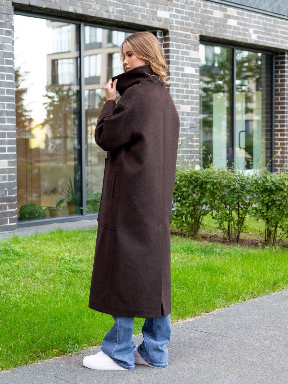 Пальто на молнии (Под заказ) (Шоколад, 46р.)