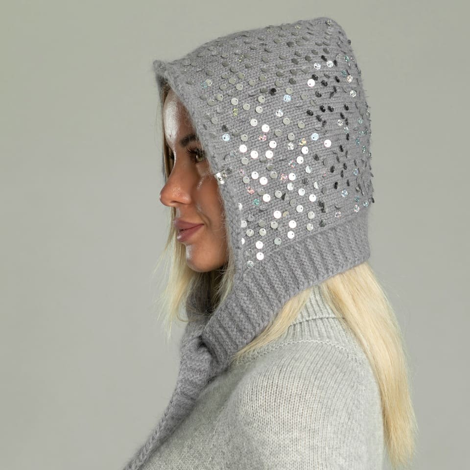 SALE Чепчики с королевскими пайетками (Серый)