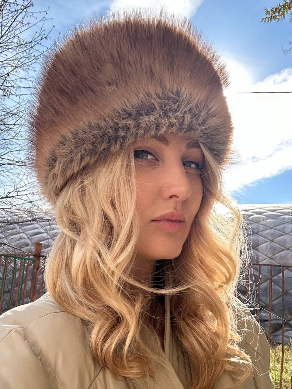 Шапка "Кубанка" из искусственного меха под сибирскую норку (Куница)