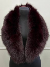 Воротник из натурального меха Песца (Бордовый, 95 см)