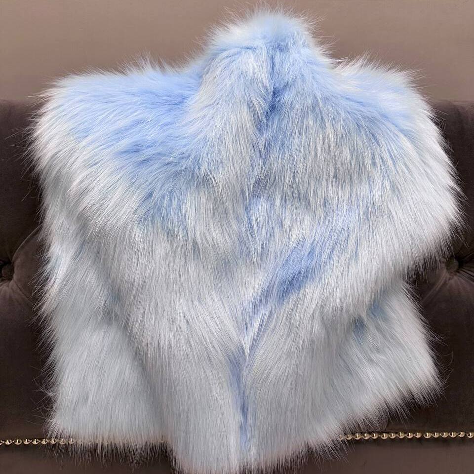 Мех искусственный Песец 4 см (пог.м) (Голубой)