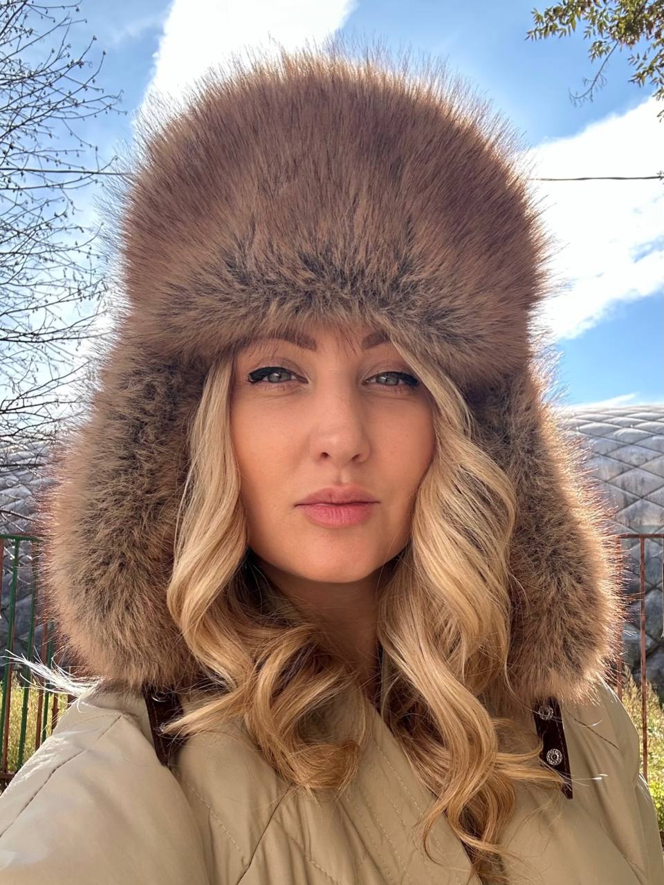 Шапка-ушанка из искусственного меха (Куница, 58-60)