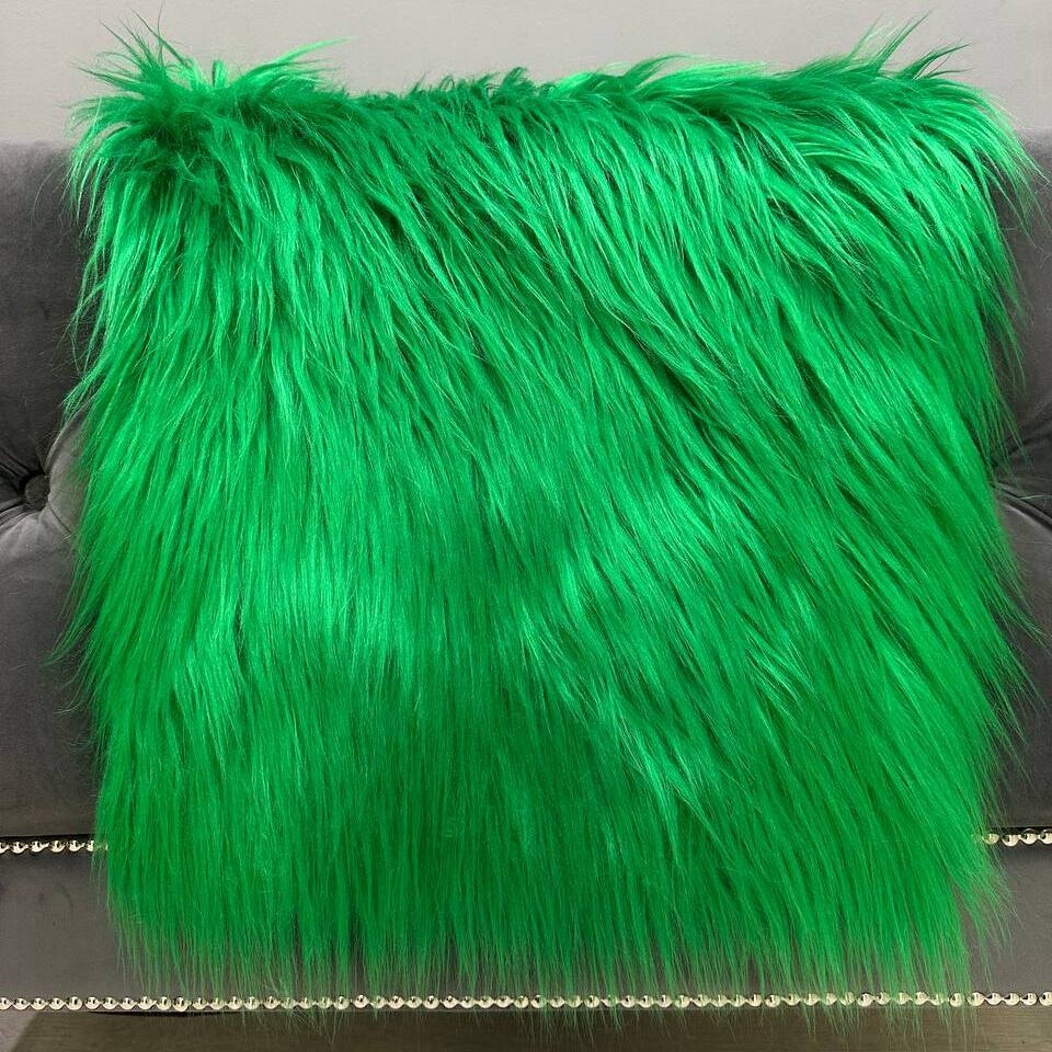 Мех искусственный Лама, отрез (Трава 50х40)