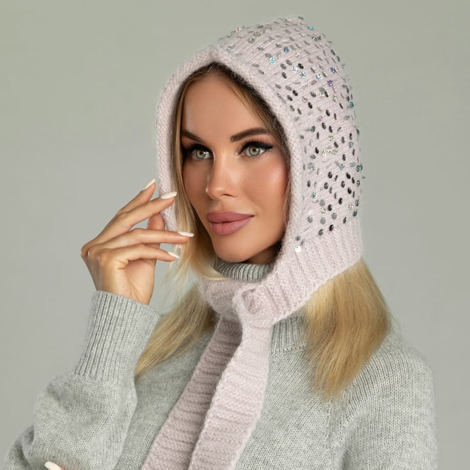 SALE Чепчики с королевскими пайетками (Розовый)