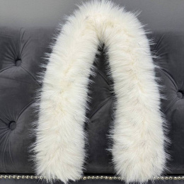 Опушка из эко меха Енот Royal (Молочный, 75 см)