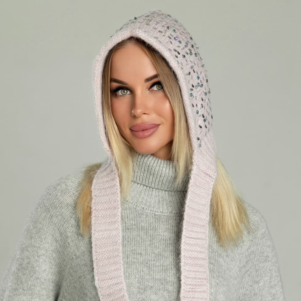 SALE Чепчики с королевскими пайетками (Розовый)