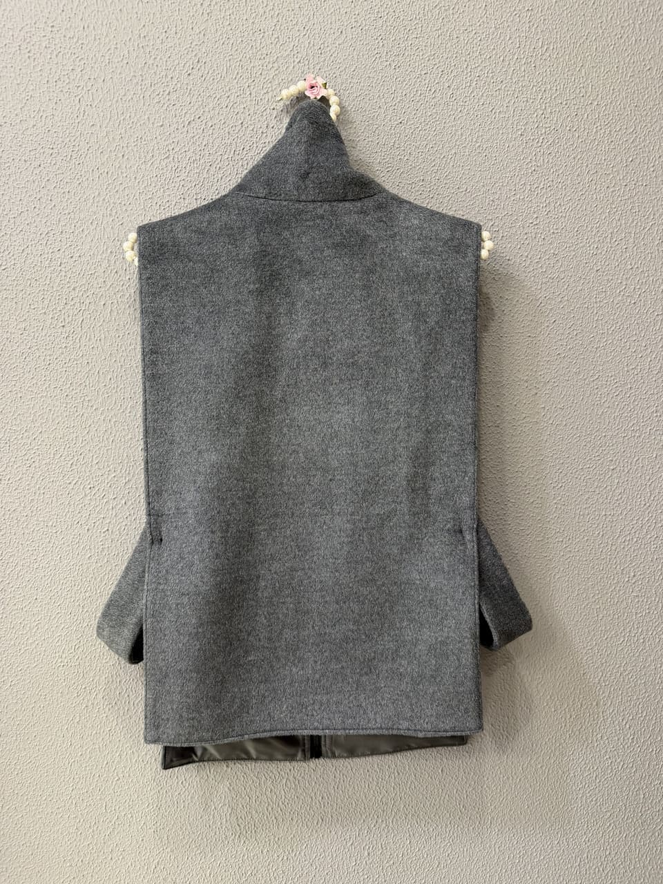 Пальто короткое с манишкой (Серый, 46)